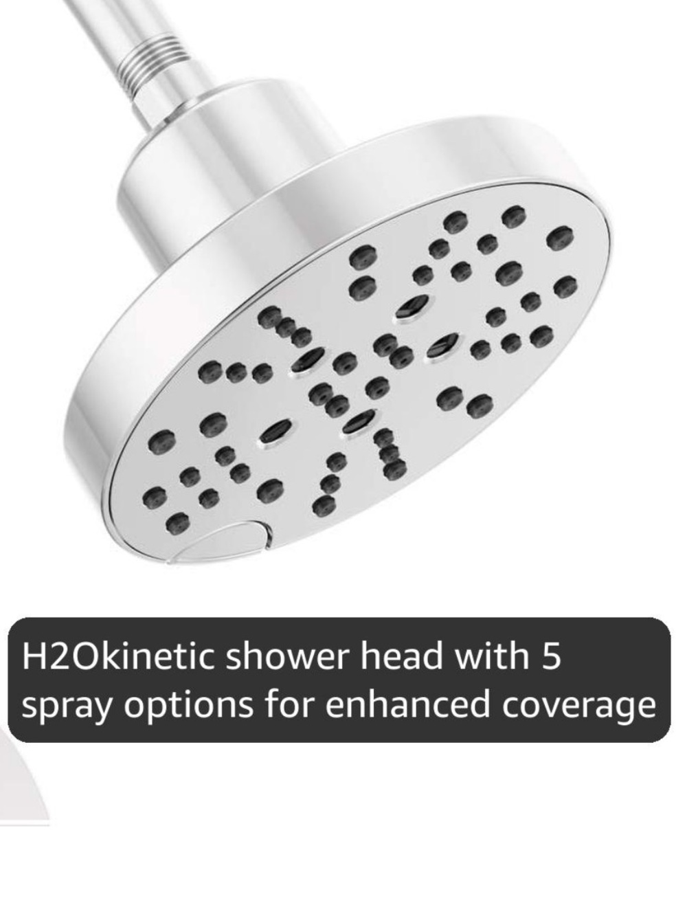 Delta 5 Settings Chrome Shower Head H2Okinetic